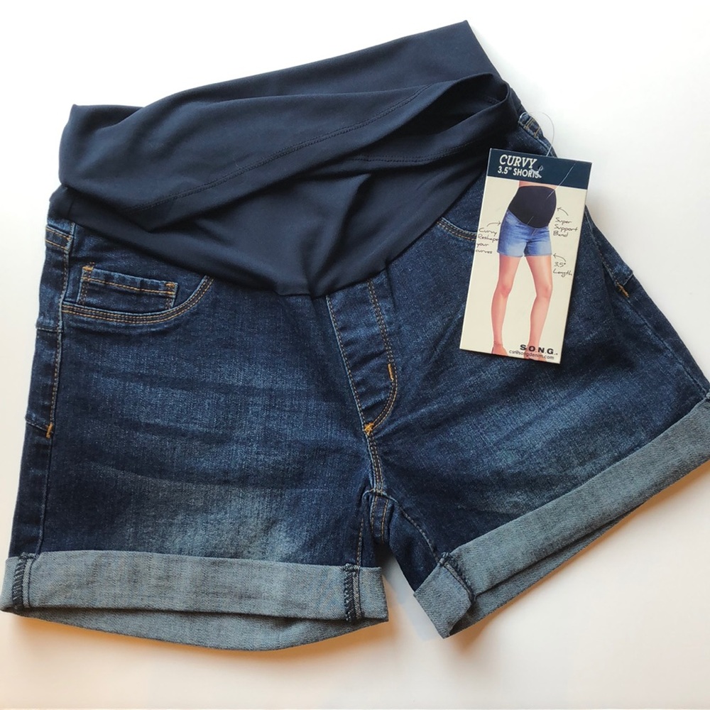 SONG Maternity Jean Shorts - Curvy
